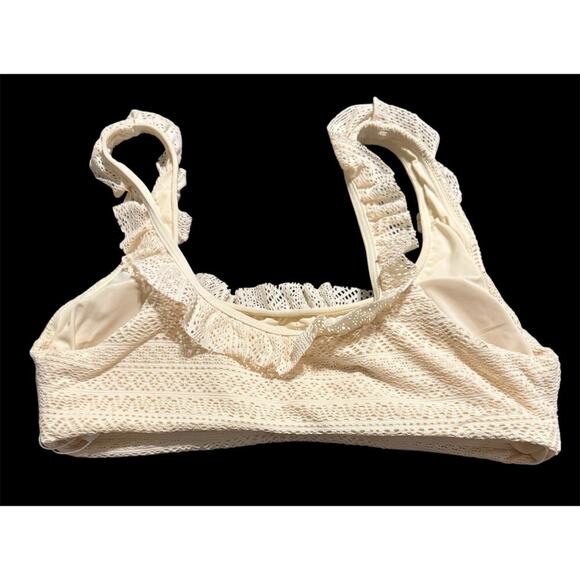 NWT Andie Swim Size Medium Hydra Too Gold‎ Coast Cream Ruffle Textured Lace - Picture 2 of 5